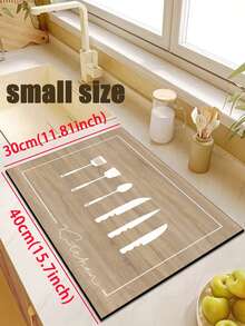 【热销!!!】1 件装软橡胶厨房地垫,3.5 毫米厚,简约时尚的餐具和木板图案,吸水性强,可裁剪以适应厨房尺寸,表面为织物材质,中间层为海绵层,底部为橡胶层,适用于厨房地毯、厨房装饰、婚礼装饰、家居装饰、浴室地垫、玄关地垫、洗衣房地垫、走廊地毯、客厅地垫等。 - 彩色 - 查看 20