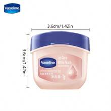 1 pieza/3 piezas Bálsamo labial hidratante con aroma a rosa de Vaseline clásico, sabor original/melocotón, 7g, que contiene gel microcrystalino de Vaseline, hidrata y humecta profundamente, mantiene los labios tersos y humectados a diario, nutre eficazmente los labios secos, hidrata y nutre los labios para un aspecto suave y brillante. Formulado con ingredientes hidratantes, alta hidratación, un producto de cuidado labial adecuado para piel sensible, color beige claro, adecuado para todo tipo de labios beige claro. - sabor a melocotón blanco - Ver 10