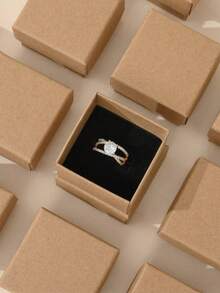 1/6/12 buc cutii pentru inele și bijuterii, excelente pentru petreceri de sărbători și împachetarea cadourilor de Ziua Îndrăgostiților, nuntă de Ziua Îndrăgostiților, ziua de naștere, organizator de bijuterii, organizare și depozitare, cutie de bijuterii, depozitare, organizare și depozitare în dulap, organizator de machiaj, consumabile, decorațiuni, cutie de inele, depozitare de bijuterii. - Kaki - Vizualizare 1