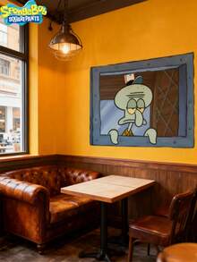SpongeBob SquarePants 1件海绵宝宝和派大星背景布，生日挂布，卧室宿舍床头墙面装饰，卡通动漫，最佳节日派对氛围装饰，送给朋友的完美派对装饰礼物，家居装饰，理想的房间装饰，新年礼物 - 彩色 - 查看 8