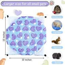 BOAO 2 Pcs Guinea Pig Rat Hammock Guinea Pig Hamster Ferret Hanging Hammock Accessories For Small Animals Chinchilla Parrot Sugar Glider Ferret Squirrel (Purple, Coffee Color, Heart Pattern) - ColorC - 查看 2