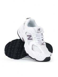 New Balance 530 女士休闲运动鞋 透气缓震 轻便百搭 通勤日常穿着 白色 深冰酒红 GR530SR - 白色/紫色 - 查看 2