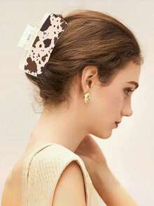 1 peça/3 peças/6 peças Grampo de Cabelo Casual de Plástico ABS com Estampa de Onça, Novos Clipes de Cabelo Chiques 2026 para Praia, Viagem, Festa, Férias, Volta às Aulas, Grampos de Cabelo com Flor, Acessórios de Cabelo da Moda para o Inverno