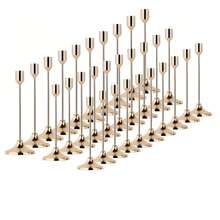 12pcs European Romantic Candle Holders Set, Polished Metal Tabletop Candle Holders Suitable For Pillar And Cone Candles, Elegant Centerpiece Decor For Christmas, Halloween, Easter, Thanksgiving, Home, Wedding, Party, Anniversary - Multicolor - View 4