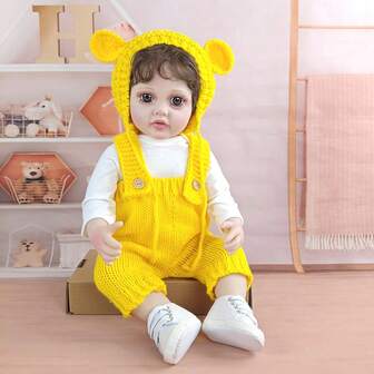 55cm Short Hair Handsome Realistic Rebirth Doll 22 Inch Fully Vinyl Washable Simulation Dolls Perfect Companion Toy Christmas/Thanksgiving Gifts