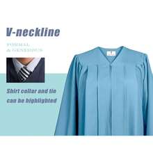 Unisex Matte Graduation Cap And Gown 2025 2026 With Tassel For College High School Graduates And Bachelor,Graduation Cap And Gown 2025 Set With Tassel,Unisex Graduation Cap And Gown Tassel Set With 2025 And 2026 For High School And Bachelor,Adult Unisex Black Graduation Robe College High School Doctoral Ceremony Gown Comfortable Woven Fabric - 天藍色 - 查看 4