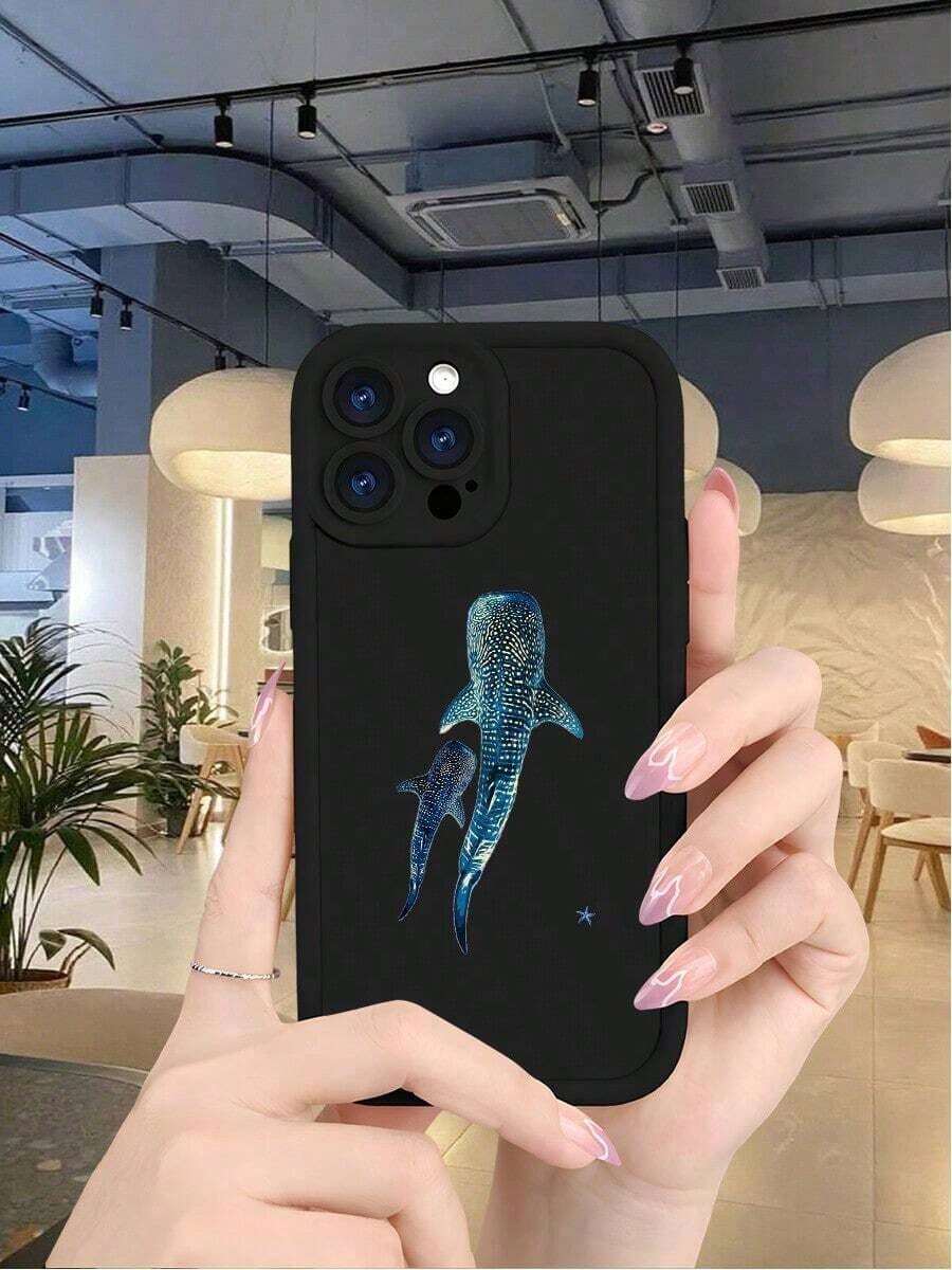 Whale Shark Cartoon Print Phone Case, Shockproof Protective Back Cover With Cute Ocean Animal Pattern, Suitable For Smartphones, Perfect For Teenagers, Students, Ocean Lovers,For IPhone 16Promax 16E 16 15 14 13 12 11 XSMAX X XS Plus Pro 13Mini 12Mini S25Ultra 25 24 23 22 Plus FEcaseSuitable For IPhone 17 AirSuitable For IPhone 17 Air - trắng - Xem 1