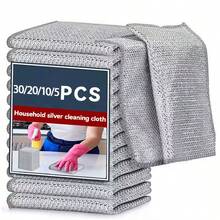 30/20/10/5件套神奇清洁布，加厚双面不锈钢丝洗碗布，厨房清洁抹布，适用于锅碗瓢盆和餐具 - 彩色 - 查看 1