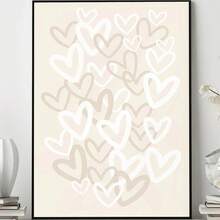 1pc, Canvas Wall Art, Framed Wall Decor, Heart Pattern, Beige College Style Wall Art, Graffiti Heart Colorful Poster, Neutral Fashion Poster, Girl's Room Decor, Printable Heart Pattern, Modern Apartment Decor, Home Decor, Valentine's Day Decor, Valentine's Day Poster, Wedding Decor, Love Poster, Couple Gift, Room Decor, Dorm Decor, Bedroom Decor, Living Room Decor, Gift, College Style Decor - Multicolor - View 8