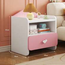 Buró Mesa De Noche Para Niños Con 1 Cajón Recámara 40x30x45 - Rosa - Ver 7