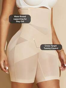2pcs Women's Steel Boned Shapewear High Waist Tummy Control & Butt Lift - Double Layer Compression X-Design Seamless Breathable Fabric Lumbar Support Figure -SH6079 - 混合色 - 查看 8