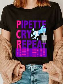 PCR Tube Tips Frozen And Reused For DNA Laboratory Scientists T-Shirt Fashion T-Shirt - màu đen - Xem 6
