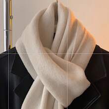 Autumn And Winter Warm Scarf Unisex Clothing Accessories Men And Women Couples Scarf Shawl Men's Birthday Casual Outdoor Commuting Scarf Outdoor Warmth Product - 白色 - 查看 2