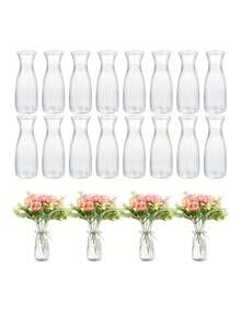 10/5/1 Stück Set Gestreifte Plastik Vase, transparente handgefertigte Blumen Artikel, moderner minimalistischer Stil Plastik Vase, transparente Glas Vase, geeignet für verschiedene Blumensträuße DIY und dekorative Präsentation, Basteleien, geeignet für Sträuße, Dekoration, Feiertage, Zuhause, Esstisch, Hochzeit, Party Heimdekoration, Vase, Valentinstag Dekoration - Weiss - Übersicht 7