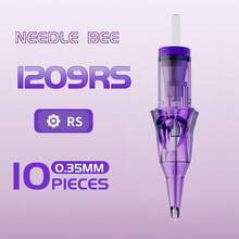 Gold Plume 10pcs Professional Disposable Tattoo Needles, RL RS RM M1 Size, Permanent Makeup Eyebrow Lip Tattoo Machine Needle Cartridges - Purple - View 18