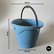 7.5 Liter Cleaning Bucket Set + Dish Soap Dispenser Sink Organizer For Home Use - 2 Buckets + 1 Petrol Blue Detergent Dispenser - View 3