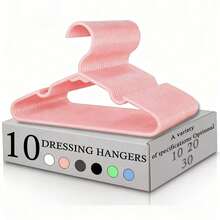 10/20/30个装 结实耐用的塑料衣架 - 防滑，29.5厘米/11.61英寸（白色、黑色、蓝色、粉色、绿色、灰色），肩部带凹槽，抓力强劲 - 非常适合家庭衣柜、宿舍和衣橱收纳 - 彩色 - 查看 14