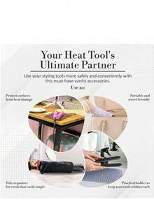 Larger Size Silicone Heat Resistant Mat For Curling Irons, 5Pcs/3Pcs/1pc Flat Irons, Hair Straightener And Other Hair Styling Tools, Portable Hot Tools Pad Cover For Travel Vanity Salon - Multicolor - View 7