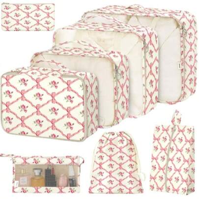 8pcs Portable Travel Storage Bag Set - Organize Your Clothing, Shoes, And Underwear With Ease - Perfect For Luggage And Suitcase Packing 8pcs Slogan Graphic Travel Storage Bag Portable With Shoe Toiletry And Laundry Bags School Supplies Room Decor Bedroom Decor Dorm Essentials For School Student Teacher