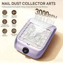 高效吸力指甲粉尘收集器，防止粉尘扩散，静音卸甲，防尘设计，专业美甲沙龙工具 - 白色 - 查看 3
