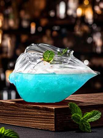 1 st unik kreativ glasmugg, snäckskalcocktailmugg, conch-dryckesmugg, atmosfärisk dryckesmugg, kall dryckesmugg