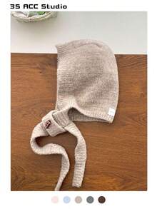 High Quality Knitted Balaclava Hat, Women's Solid Color Knitted Ski, Warm Ear Flap Hat With Toggle Buttons And Long Scarf Ties, Autumn/Winter - Nhiều màu - Xem 10