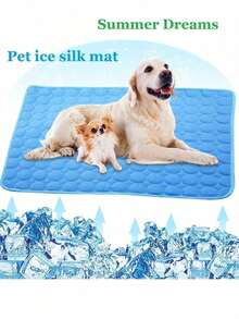 1 tấm thảm làm mát cho thú cưng, chất liệu vải lụa thoáng khí, thích hợp sử dụng trong nhà/ngoài trời/trên xe hơi, dành cho thú cưng nhỏ/trung bình vào mùa hè, màu xanh nhạt, xám, hồng. - Màu Xám nhạt - Xem 12