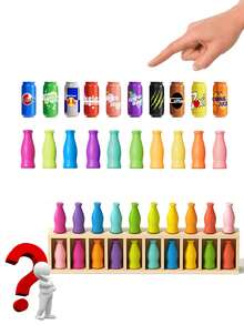 Memory Bottle Color Matching Game - A Strategic Floor Game Suitable For Classroom Ice-Breaking And Family Entertainment, Which Can Improve Cognitive Abilities. A Fun Group Party Game And A Unique Christmas Gift.