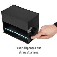 Straw Dispenser, Pencil Dispenser, Plastic, 8.5"L X 5"W X 6.5"H, Black - 預設 - 查看 3