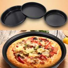 1pc Black Carbon Steel Pizza Baking Tray, Cake Baking Pan, Pie Baking Dish - Oven & Microwave , For Making Different Size Pizzas And Cakes, Kitchen Baking Tool, Baking - Multicolor - View 2