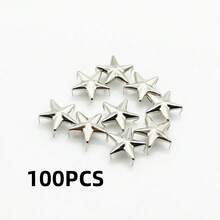 50/100pcs/Pack Silver Metal Star Studs, DIY Clothing - Multicolor - View 8