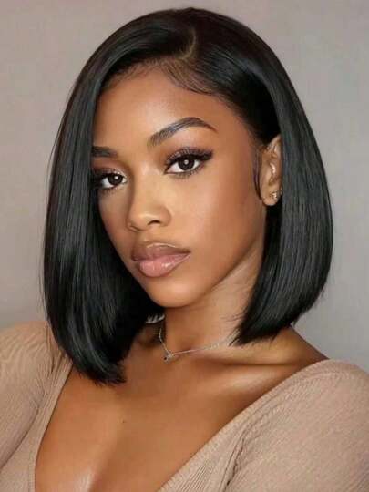 250% Density Bob Wig Bone Straight Lace Front Wigs Human Hair Glueless Human Hair Lace Wigs 13x4 HD Transparent Lace Frontal Wig Pre Plucked Short Bob Wig Human Hair 100% Brazilian Virgin Human Hair Lace Wig For Women Bleached Knots With Baby Hair Natural Black Color Christmas Gifts