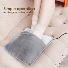 Hailicare حقيبة تدفئة القدم الكهربائية من فلانيل هايليكير، لتدفئة القدم في الشتاء/المكتب/المنزل، أحذية تسخين كهربائية بتوصيل مباشر بمنفذ USB، هدية مثالية لعيد الميلاد - رمادي - مشاهدة 3