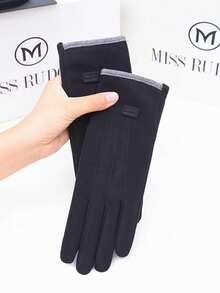 Women's Gloves: Warm Lining, Suitable For Winter Use, Windproof And Cold-Proof, Support Touchscreen Operation, Available In Gray, Black And Coffee Colors, One Size - Multicolor - View 14