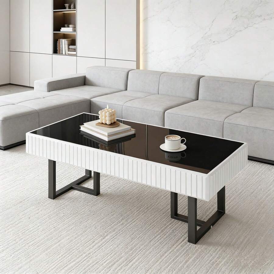 Coffee Tables - Black + White + MDF + Particle Board-1 - View 1