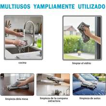 TOAO Rollo de Toallas de Microfibra, Paquete de 50, Rollo Microfibra, 25 x 25 cm, Paños de Limpieza de Microfibra, Reutilizable, Desde la Cocina, hasta el baño, el Auto (Gris) - Azul - Ver 6