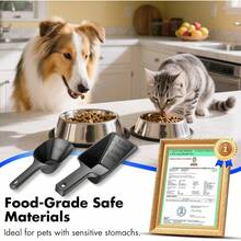 - Paquete de 2 cucharadas de comida para perros con capacidad de 2 tazas con lneas de medicin para perros, cachorros y gatos, cucharada de harina pequeo y negro - negro - - Ver 5