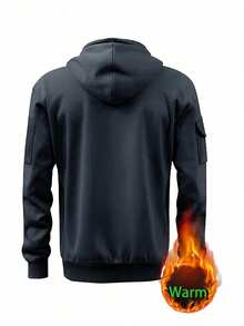 Áo sweatshirt nam dáng casual cổ kéo khóa, thiết kế tối giản thể thao và thời trang, thích hợp cho hoạt động ngoài trời. - Màu xám đen - Xem 3