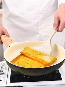 White Silicone Tamagoyaki Spatula, Non-Stick Pancake Spatula, Suitable For Frying Eggs, Cookies, Omelets, Fish, Burgers - White - View 4