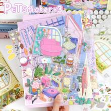 3D Miniature House DIY Landscape Stickers, Music Studio, Illustration Studio, Suitable For Gifts, Office, Home, Marking, Labels, Classrooms, Entertainment Toys, Student Journals, Creative Retro Decoration DIY Stickers - Multicolor - View 8