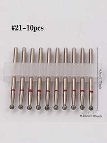 金刚石美甲钻头套装，适用于美甲钻、电动锉刀、专业硬质合金钻头套装，适用于亚克力凝胶美甲，家庭美甲沙龙适用