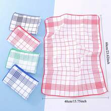 1/2/4/6/8/12条装超柔软厨房毛巾，超强吸水，格子条纹设计，红/蓝/黑三色可选，居家及餐饮业理想之选