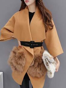 Plus Size Women's Vintage Waist Belt, Smooth Velvet Wide Belt For Winter, Casual Elastic Waistband Suitable For Dresses, Coats, Party Wear - Multicolor - View 2