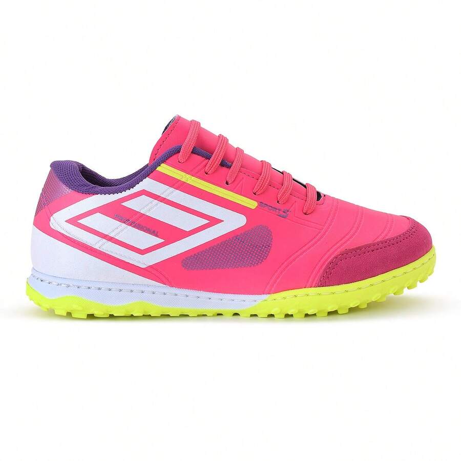 Men's Soccer Shoes For Artificial Grass, Reinforced Leather, Fully Stitched, Professional - Hot Pink - View 1