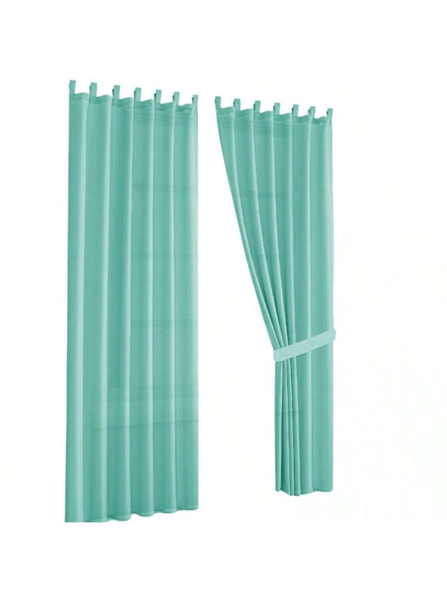 Cortinas transparentes Color Verde Azulado de alta durabilidad de 140cm*225cm