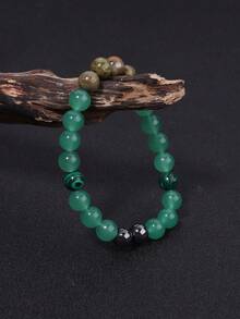 Boho Style Green Aventurine Luck Bracelet, Abundance & Prosperity, Career Succes Yoga Meditation Jewelry For Women Men Daily Wear Gift - Multicolor - View 2
