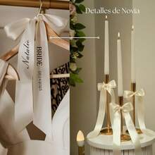 Rollo Listón De Tela Satinado 3.8cm Ancho y 45 Metros Largo.Para Decoración, Envoltura De Regalo, Manualidades, Flores Eternas, Cinta Para El Cabello, Moños, Arreglos Florales, Ramos yás. MARCA JACK BROTTHERS (Café) - Blanco Hueso - Ver 8