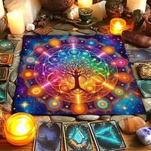 1 st tarotduk sol och måne spådom altarduk livets blomma natthimlen tarotduk astrologi universum gyllene stjärna tarotmatta - Svart - Visa 5