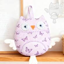 7件套猫头鹰造型悬挂式收纳袋缝纫模板，DIY猫头鹰图案绗缝模板，可自由移动机缝拼布图案模板，透明预折痕折叠模板，手工辅助工具 - 透明 - 查看 5