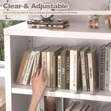 16/8PCS Acrylic Shelf Dividers For Closet Organization,Clear Closet Dividers For Shelves,Vertical Purse Organizer For Closet,Cabinets,Wardrobes,Bookcases - Trong sáng - Xem 3